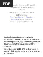 Overview of QAD MFG/PRO ERP System | PDF | Enterprise Resource Planning ...