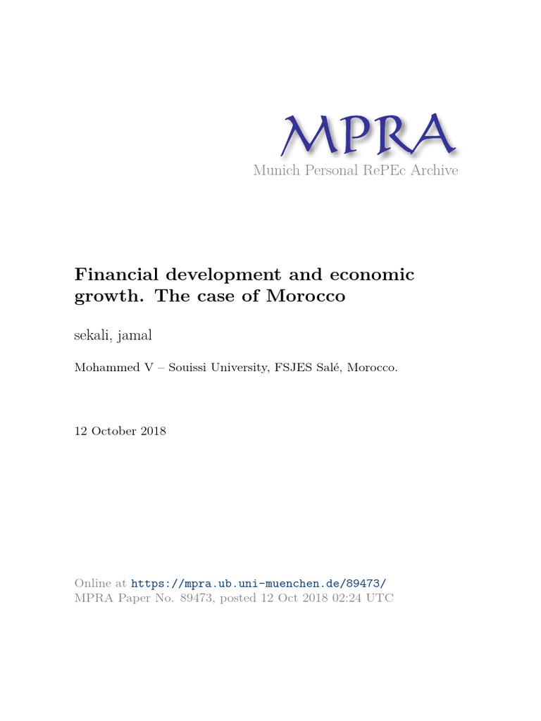 Développement financier et croissance au Maroc | PDF | Banques ...