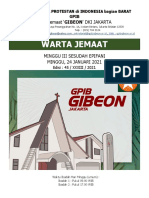 Gereja Protestan di Indonesia bagian Barat (GPIB) Jemaat 'GIBEON' DKI Jakarta Warta Jemaat Minggu III Sesudah Epifani