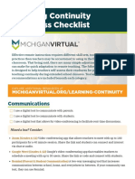 Teaching Continuity Readiness Checklist: Communications