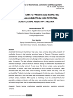 Assessing Tomato Farming and Marketing Among Smallholders in High Potential Agricultural Areas of Tanzania