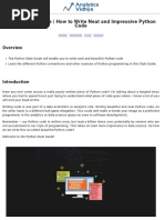 Python Style Guide - How To Write Neat and Impressive Python Code
