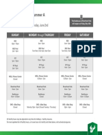Campus Recreation Summer A Hours of Operation: Sunday, May 12th Through Tuesday, June 2nd