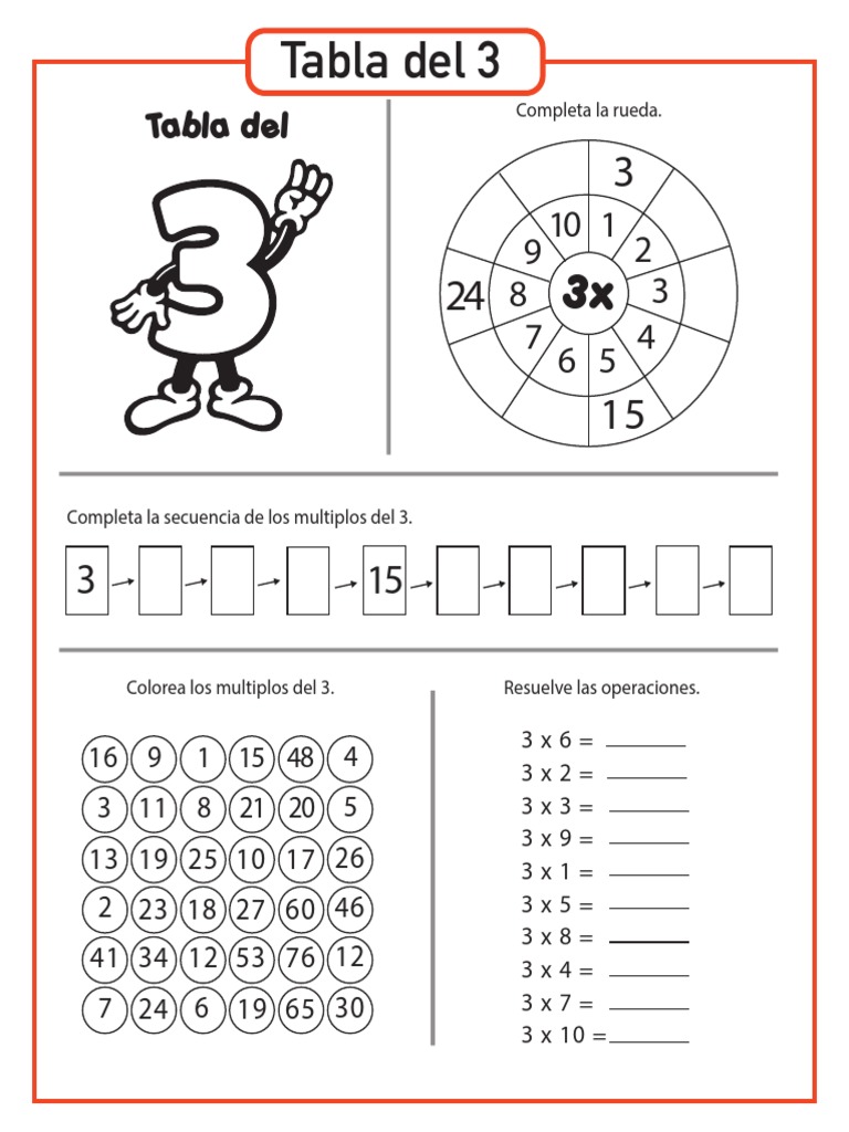 Actividades y ejercicios de la tabla del 3 | PDF