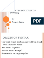 Introduction to Syntax