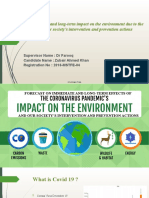 Forecast On Immediate and Long-Term Impact On The Environment Due To The Pandemic and Our Society's Intervention and Prevention Actions