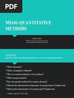 Ms101 Quantitative Methods First Deliverable