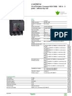 Product Data Sheet: Circuit Breaker Compact NSX100B - 100 A - 3 Poles - Without Trip Unit