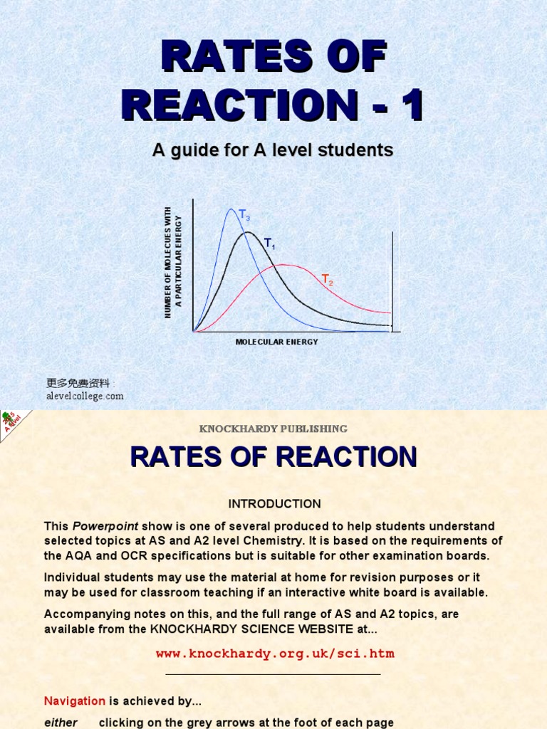 Rates of Reaction 1 | PDF | Catalysis | Reaction Rate