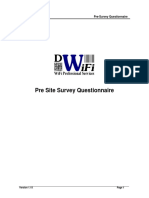 Pre Site Survey Questionnaire