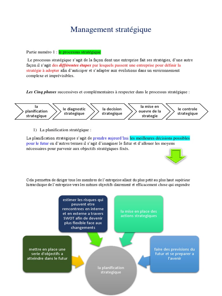 Processus de Management Stratégique | PDF | Planification ...