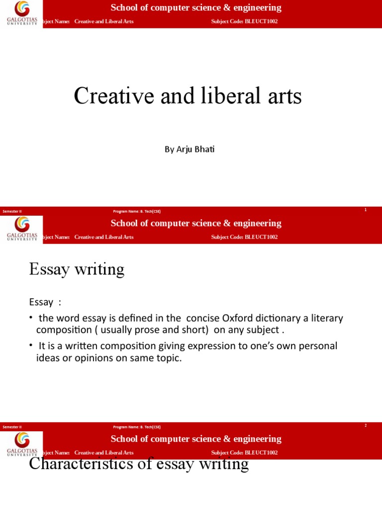 titles for essays about liberal arts