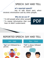 Reported Speech: Say and Tell