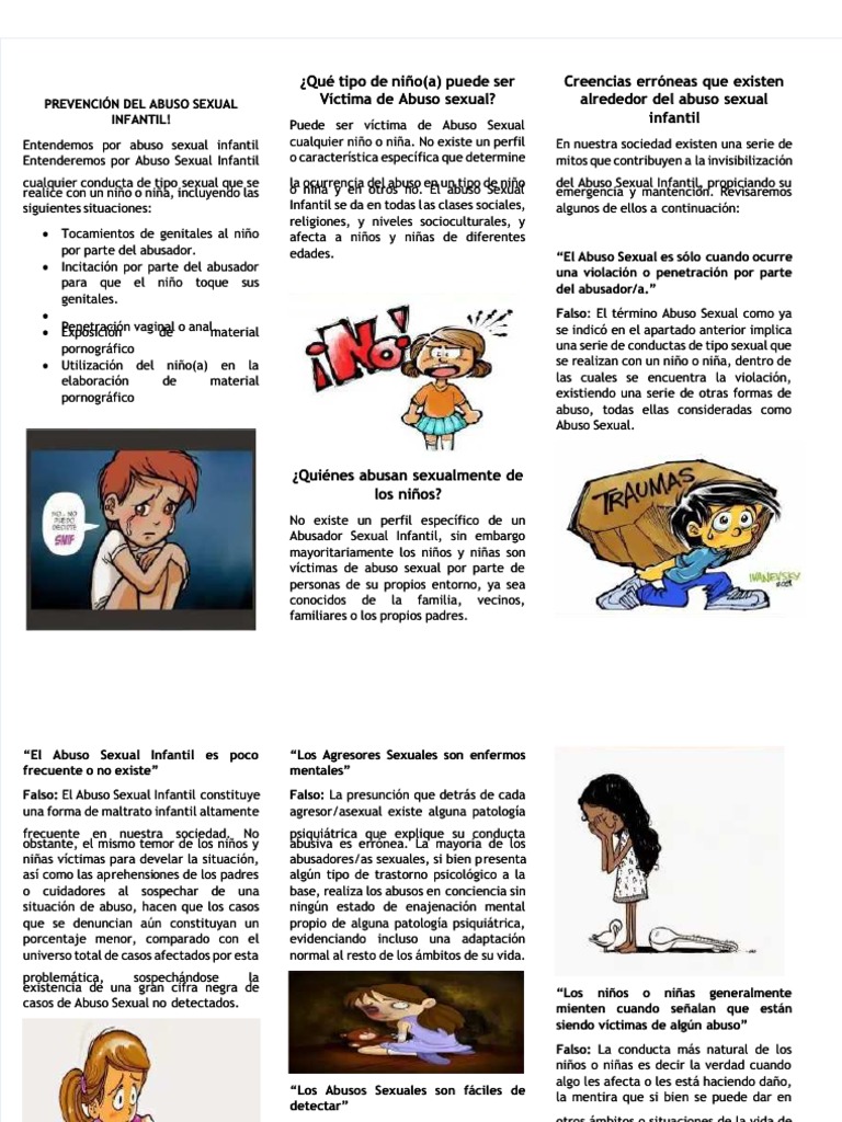 PDF Folleto de Prevencion Del Abuso Sexual Infantil DL | PDF | Abuso ...