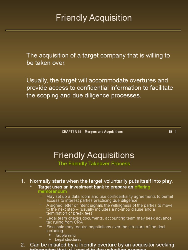 Friendly and Hostile Acquisitions Explained | PDF | Discounted Cash ...