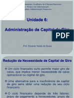 8 - Adm. de Capital de Giro - Unidade VI