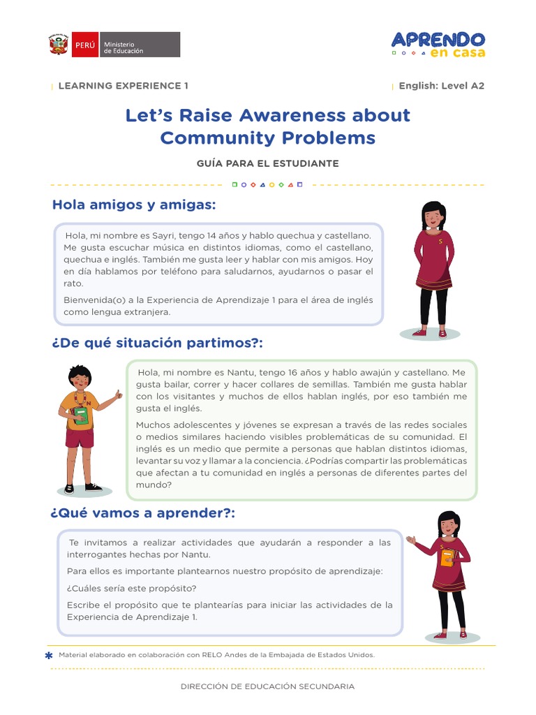 Exp1 Ebr Secundaria 5 Seguimos Aprendiendo Ingles 1a2presentacion Exp1