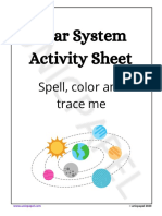 Solar System Activity Sheet: Spell, Color and Trace Me