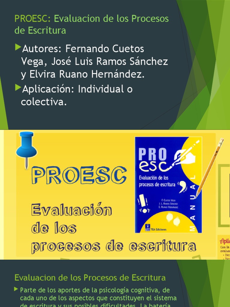 PROESC. Batería de Evaluación de los Procesos de Escritura
