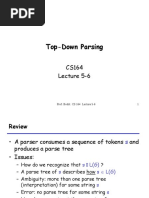 Top-Down Parsing: CS164 Lecture 5-6