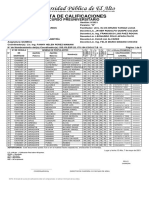 Acta de Notas Prefacultativo Ingeniería de Sistemas