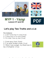 MYP 1 - Lesson 2