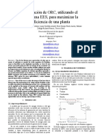 Aplicación de ORC, Utilizando El Programa EES, para Maximizar La Eficiencia de Una Planta