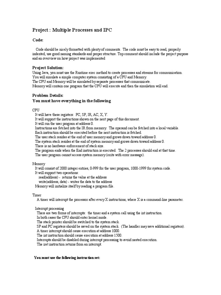 Java CPU-Memory Simulation Project | PDF | Central Processing Unit ...