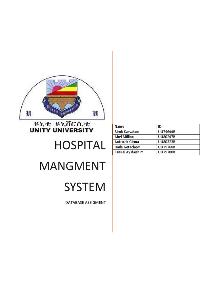 Hospital Management Database Design | PDF | Patient | Computer Data