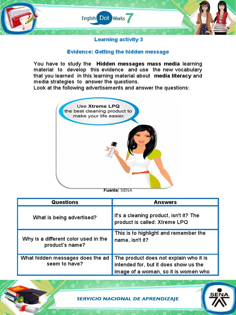 Learning Activity 3 Evidence: Getting The Hidden Message: Questions ...
