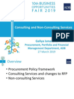 Consulting and Non-Consulting Services: Galiya Ismakova