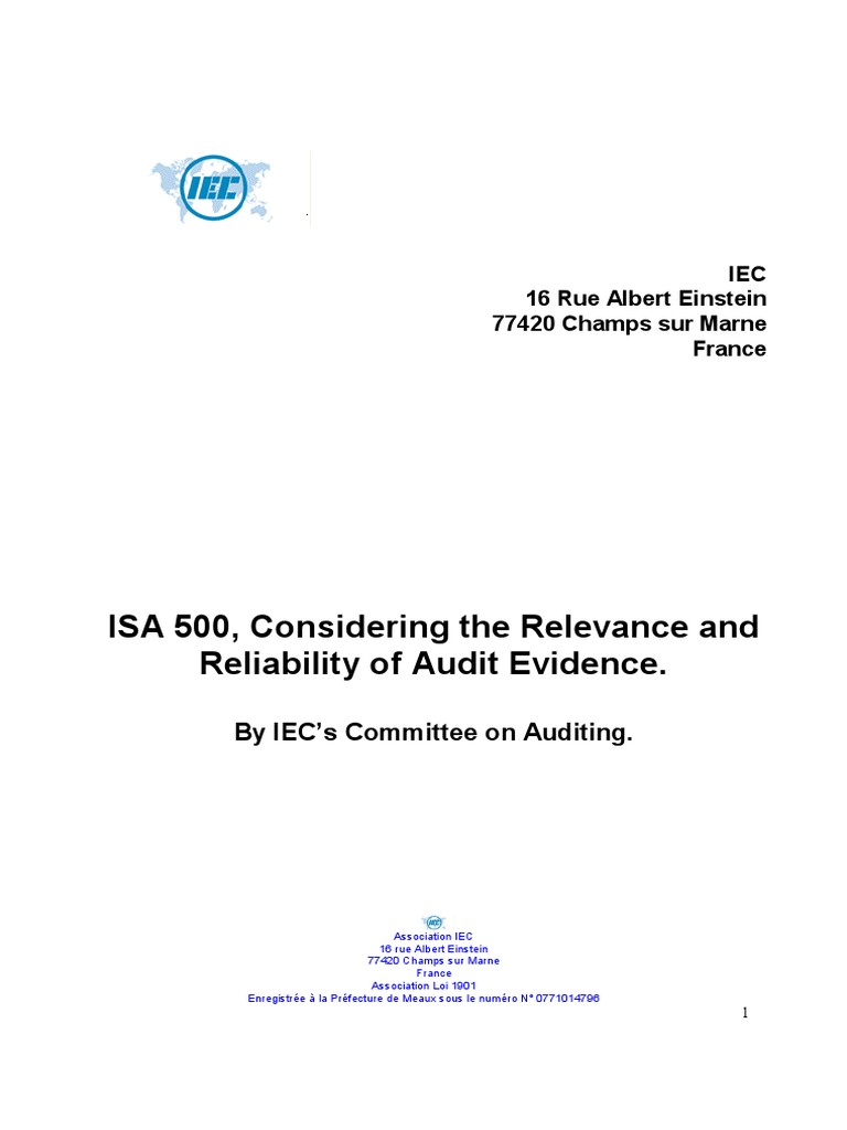 Principle of Assessing Reliability of An Audit Evidence | PDF | Audit ...