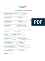 Les pronoms relatifs qui et que exercices et corrigé