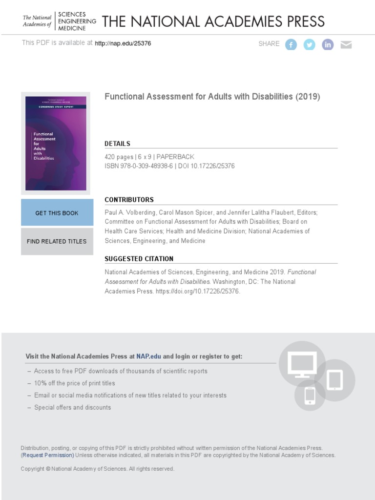 Functional Assessment of Individuals With Disabilities | PDF ...