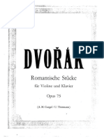 Dvorak Op.75 4 Romantic Pieces for Violin and Piano