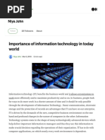 Importance of Information Technology in Today World - by Niya John - Medium