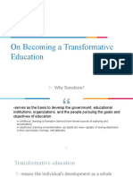 On Becoming A Transformative Education