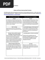 NPF Video Phone Interview Best Practices