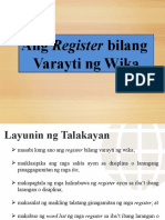 Aralin 3 Ang Register Bilang Varayti NG Wika