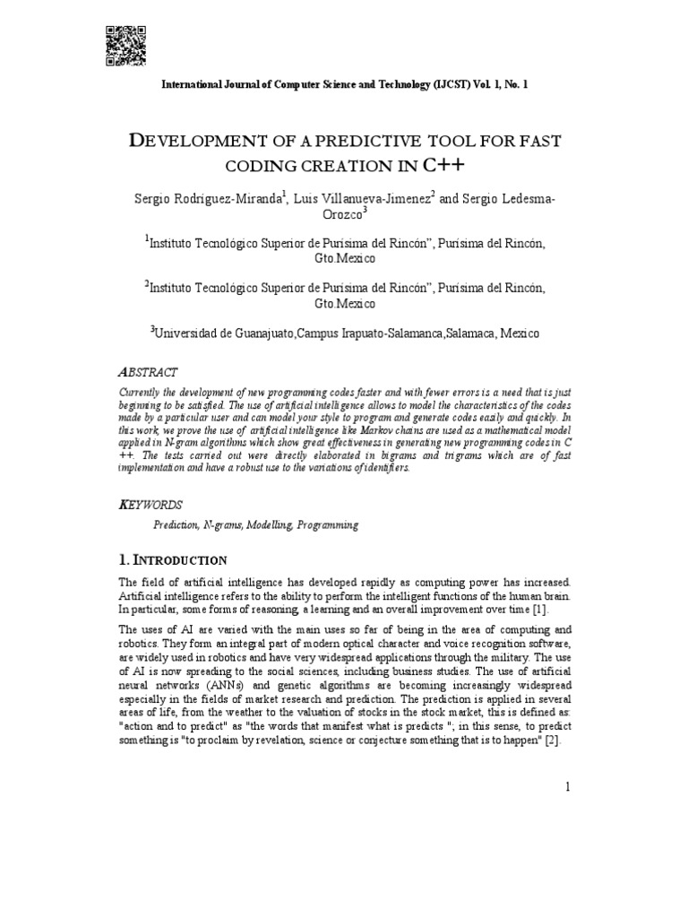 Evelopment of A Pred Coding Creation in Evelopment of A Predictive Tool ...