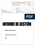 Formato Presentación Informe de Gestión