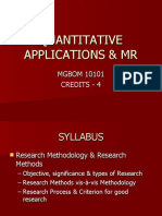 Quantitative Applications & MR