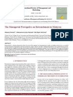 The Managerial Prerogative On Retrenchment in Malaysia: International Review of Management and Marketing