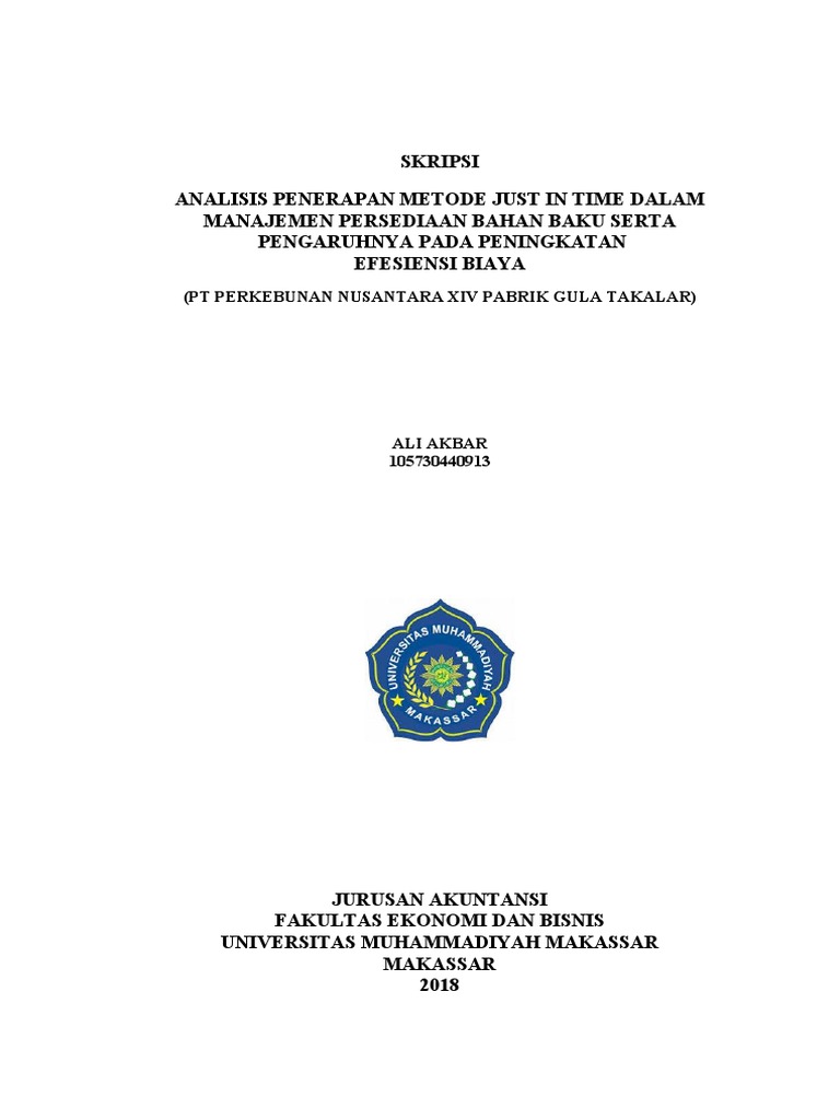 Just In Time untuk Efisiensi Biaya | PDF