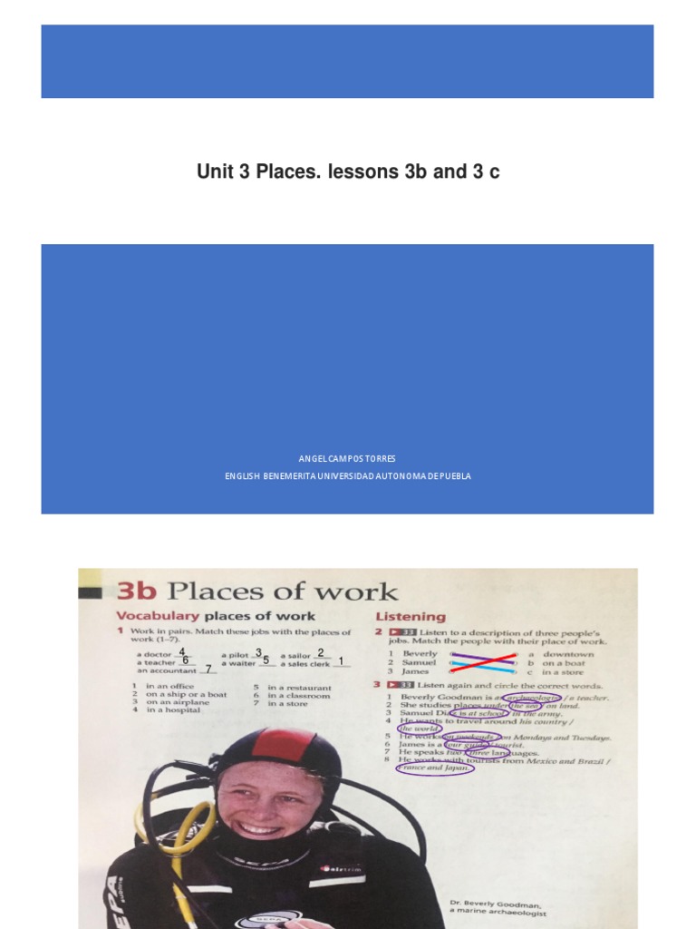 Unit 3 Places. Lessons 3b and 3 C | PDF | Verb | Grammar