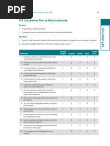 LEADERSHIP STYLE QUESTIONNAIRE (Northouse 2009) - Original