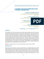 Student Perceptions of Learning Platform in Distance Education