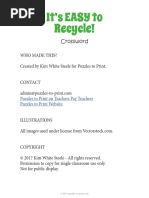 2 - Earth Day Worksheet - Recycling Crossword Puzzle