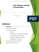 Prof Ed 109: Teacher Status and Role in Curriculum Design