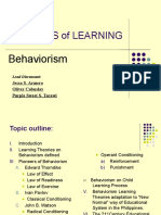 Theories of Learning - BEHAVIORISM